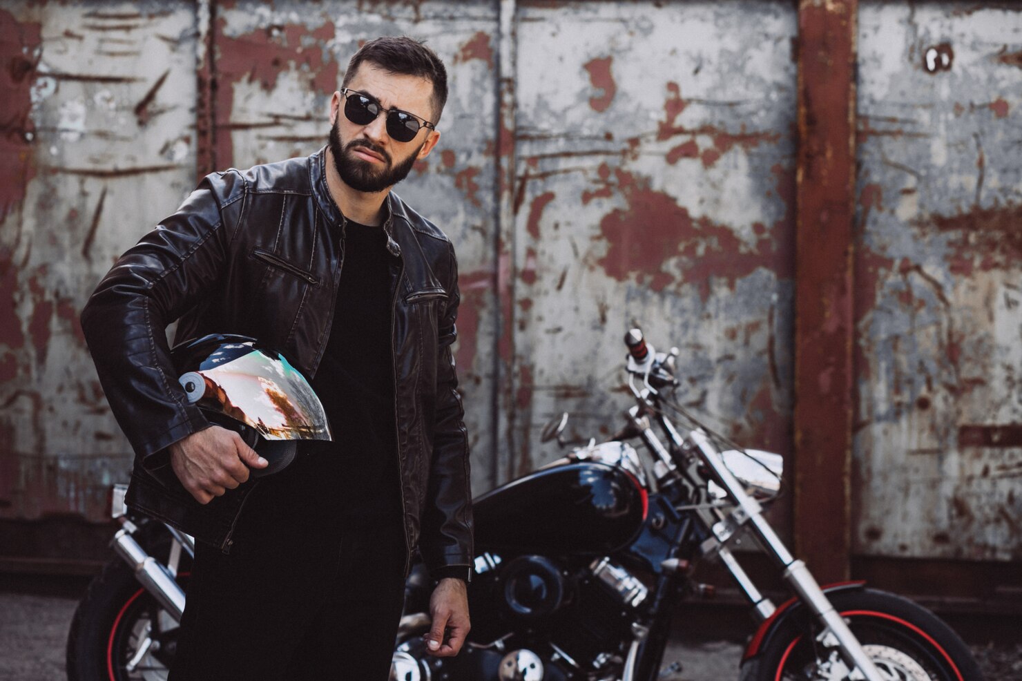 leather biker jacket